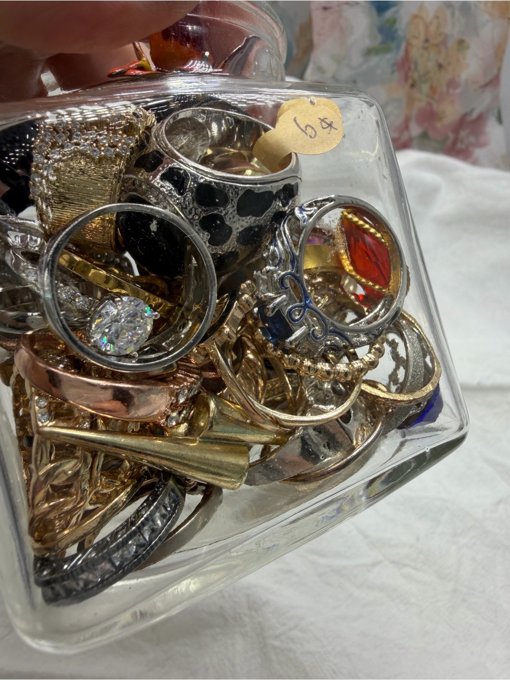 Vintage Jar of Rings size 9  #12TB